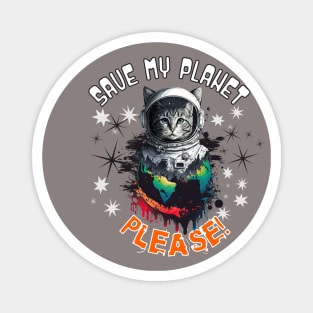 Save MY Planet Astro Cat Magnet